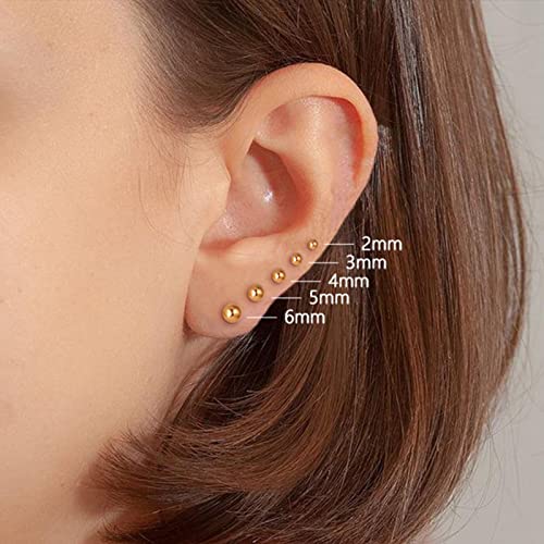 68-Pair Gold Stud Earring Set for Women