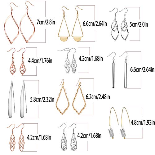 Set of 20 Assorted Gold Dangle Earrings for Women