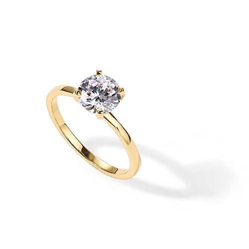 14K Yellow Gold Plated Moissanite Engagement Ring Set