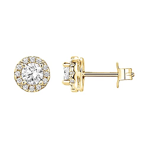 PAVOI 14K Gold Sterling Silver CZ Stud Earrings