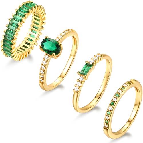 Dainty 14K Gold Twist Diamond Cross Rings, Set of 10