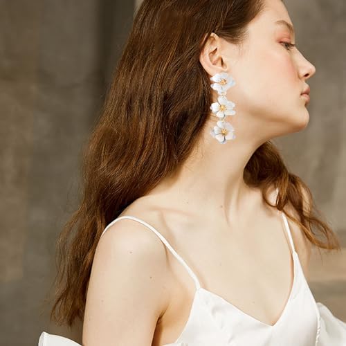 Bohemian Tiered Floral Dangle Earrings for Women Girls