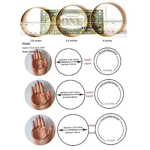 Castillna Gold Bangle Bracelets, Set of 7 Pieces