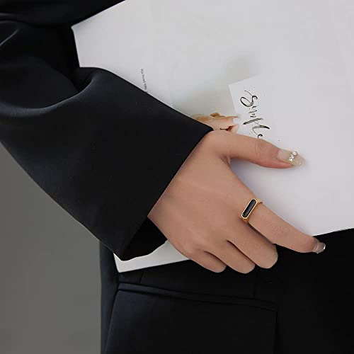 18k Gold Plated Signet Stainless Steel Band Ring