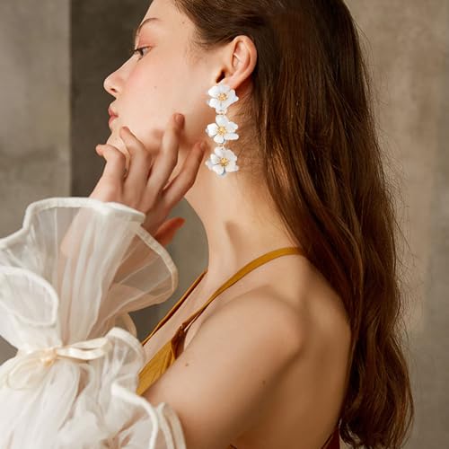 Bohemian Tiered Floral Dangle Earrings for Women Girls