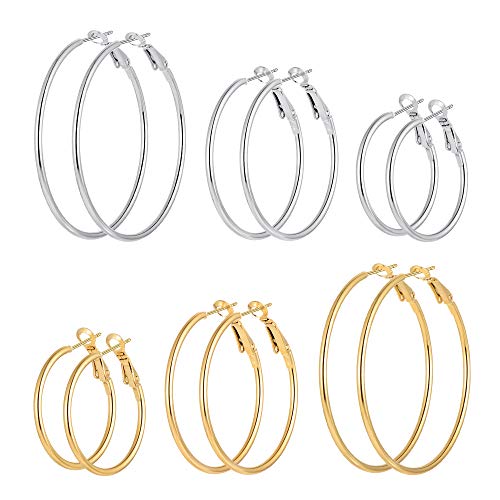 Stainless Steel Gold and Silver Plated Hoop Earrings