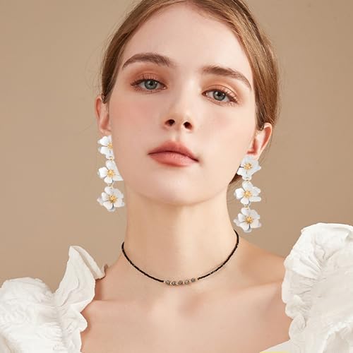 Bohemian Tiered Floral Dangle Earrings for Women Girls