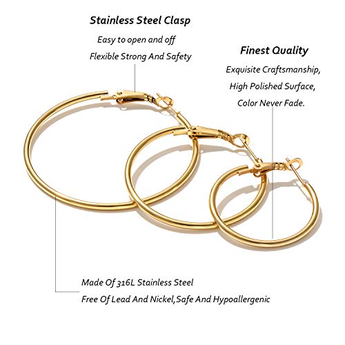 Stainless Steel Gold and Silver Plated Hoop Earrings