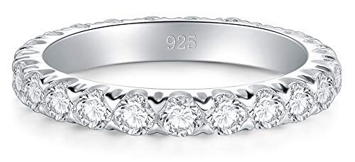 Sterling Silver Cubic Zirconia Wedding Band Stackable Ring