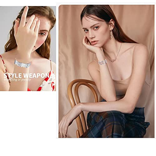 KACON Sterling Silver Open Bangle Bracelet for Women