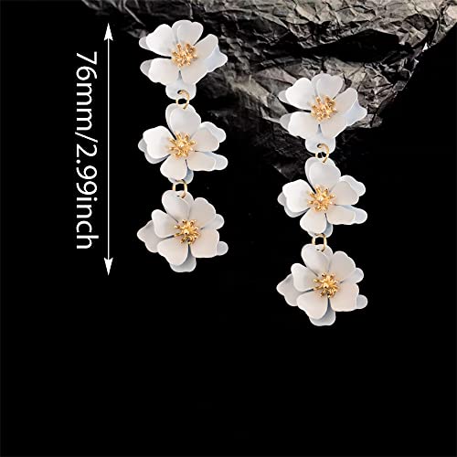 Bohemian Tiered Floral Dangle Earrings for Women Girls