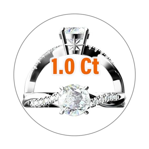 KRKC&CO Moissanite Petite Twisted Vine Promise Rings, 1.0 CT