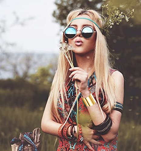 Gold Plated Wide Wire Cuff Bangle Bracelet Set