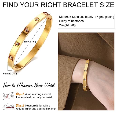 Gold Plated Love Bracelet Set - Crystal Friendship Jewelry