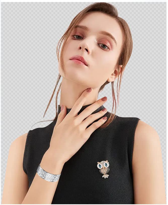 KACON Sterling Silver Open Bangle Bracelet for Women