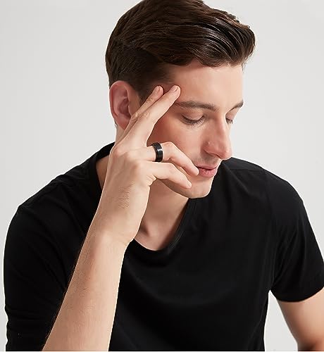 Black Titanium Matte Wedding Band Ring for Men Women