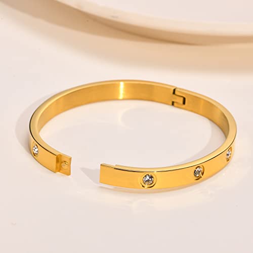 Gold Plated Love Bracelet Set - Crystal Friendship Jewelry