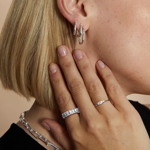 ZOERAY Stackable Cubic Zirconia Gold Rings Set Women