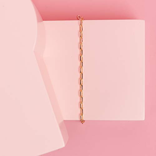 Adjustable 14K Gold Plated Chain Bracelet for Women