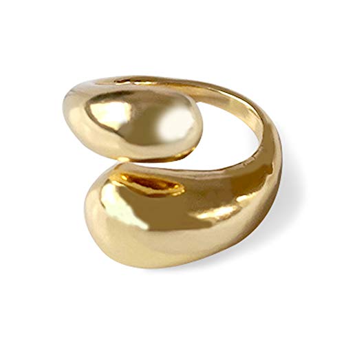 KURTCB Chunky Gold Plated Dome Teardrop Ring