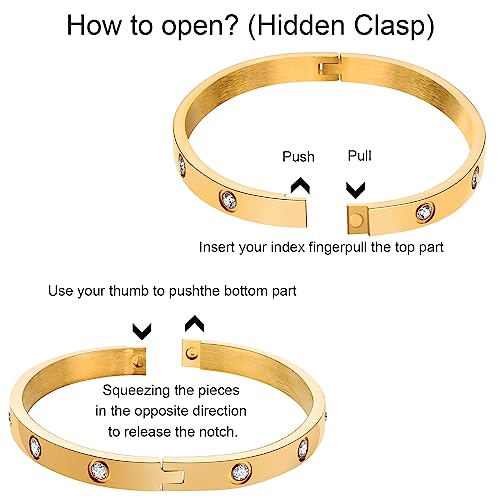 Gold Plated Love Bracelet Set - Crystal Friendship Jewelry