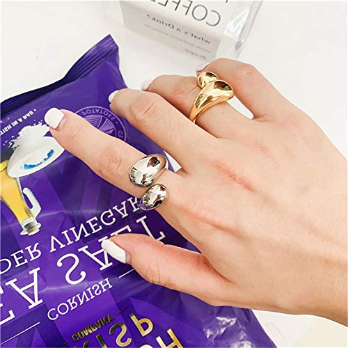 KURTCB Chunky Gold Plated Dome Teardrop Ring