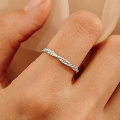 ZOERAY Stackable Cubic Zirconia Gold Rings Set Women