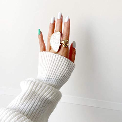 KURTCB Chunky Gold Plated Dome Teardrop Ring