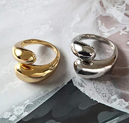 KURTCB Chunky Gold Plated Dome Teardrop Ring