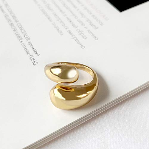 KURTCB Chunky Gold Plated Dome Teardrop Ring