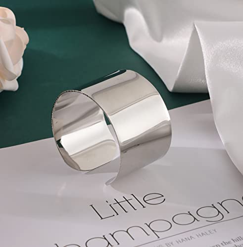 2Pcs Gold Open Wide Cuff Bracelets Adjustable Tone