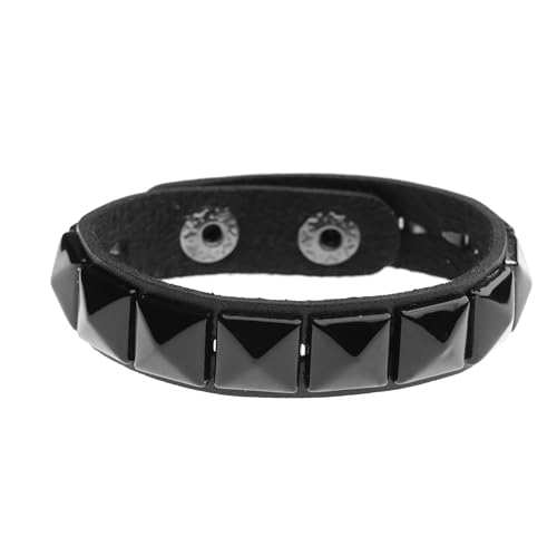 Eigso 4 Pcs Studded Leather Cuff Bracelet Set