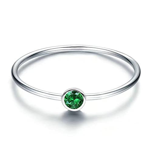 Mother Child Birthstone Stackable Rings Set - Mother's Day