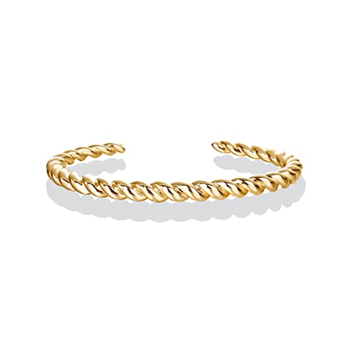 Twisted Chunky Bangle Bracelet | Everyday Jewelry, 14K Gold