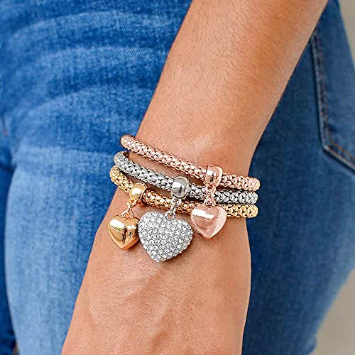 Crystal Charms Multilayer Bracelets - 3PCS Gold/Silver/Rose Gold