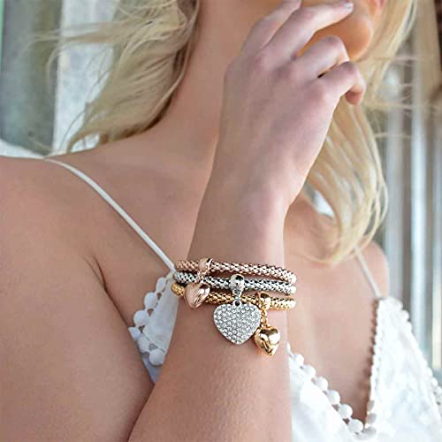 Crystal Charms Multilayer Bracelets - 3PCS Gold/Silver/Rose Gold