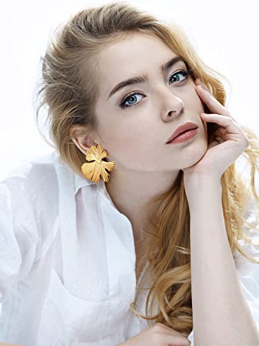 Gold Leaf Threader Dangle Earrings Statement Tassel Jewelry