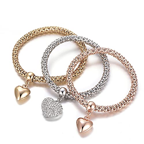 Crystal Charms Multilayer Bracelets - 3PCS Gold/Silver/Rose Gold