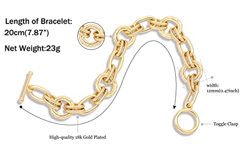 18k Gold Plated Chunky Curb Link Chain Bracelet
