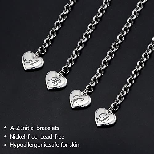 SANNYRA Heart Initials Bracelet | Stainless Steel Women's Jewelry