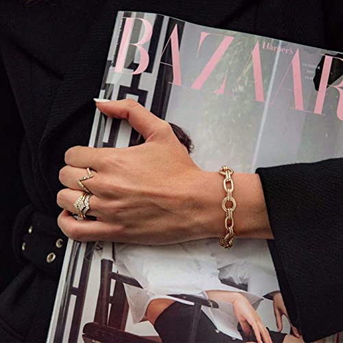 18k Gold Plated Chunky Curb Link Chain Bracelet