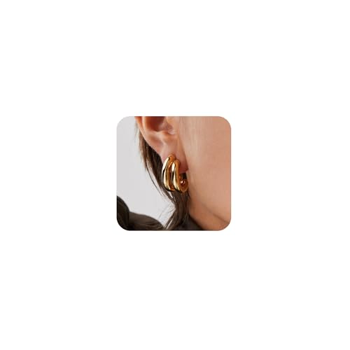 Moodear 14K Gold Plated Dainty Hoop Earrings