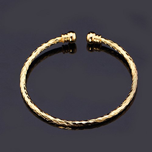 U7 18K Gold Platinum Plated Simple Cuff Bracelet