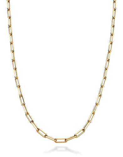 Miabella 18K Gold Over Sterling Silver Italian Paperclip Necklace