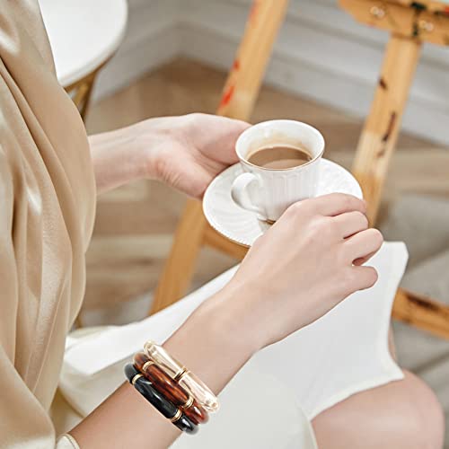 Colorful Acrylic Beads Bamboo Tube Bracelet Set