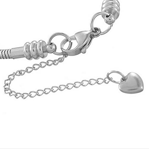 European Charm Bracelet: Stainless Steel Snake Chain