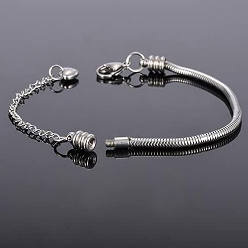 European Charm Bracelet: Stainless Steel Snake Chain