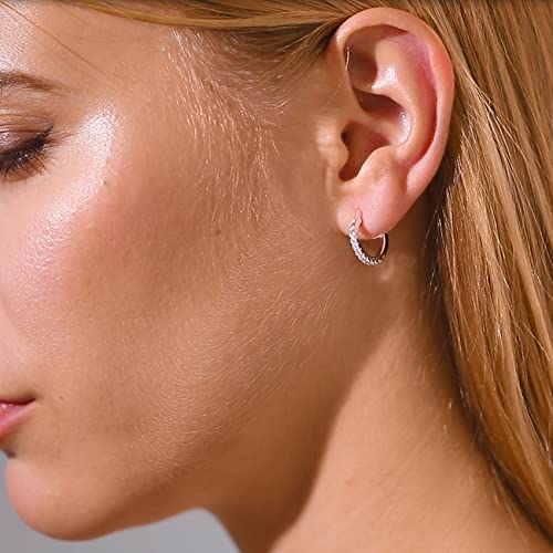 Sterling Silver Hoop Earrings Set for Women Men
