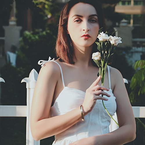 Gold Stainless Steel Oval Bangle Bracelet - MILAKOO Women's