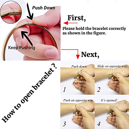 Gold Stainless Steel Oval Bangle Bracelet - MILAKOO Women's